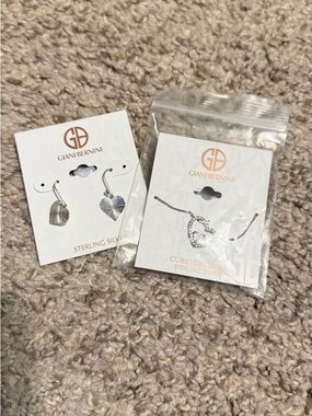 Giani Bernini Silver Heart Drop Earrings - Sterling Silver